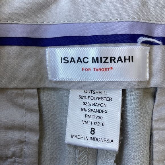 Issac Mizrahi forTarget Women Pants 8 Light Gray Mid Rise Bootcut Career Trouser - Picture 9 of 16